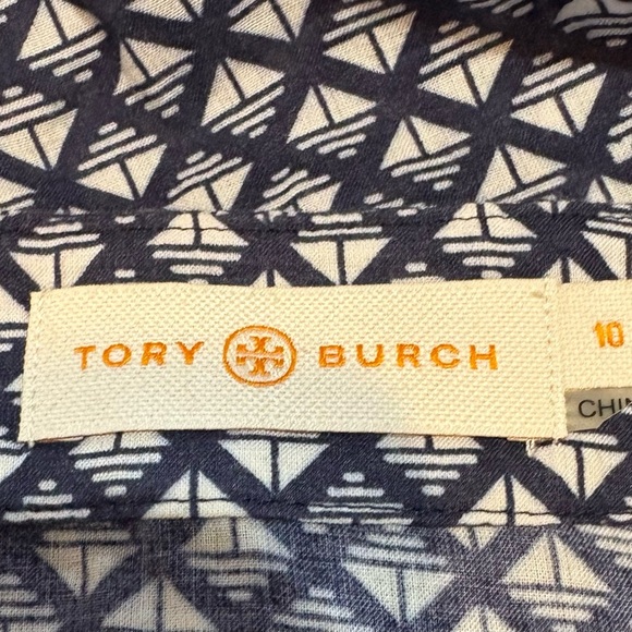 Tory Burch Navy and White Geometric Tunic - Picture 5 of 5